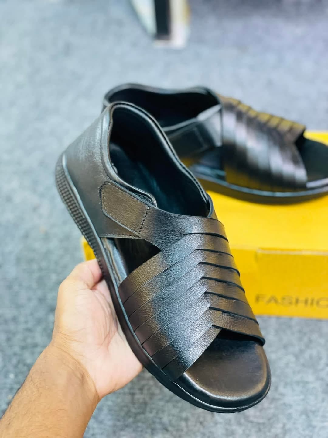 Men's Unique Black Sandals