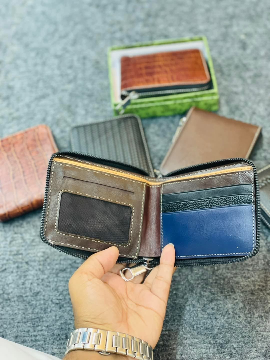 Dark green Leather Wallet